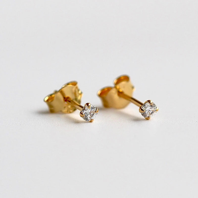 3mm Dainty Gold Studs