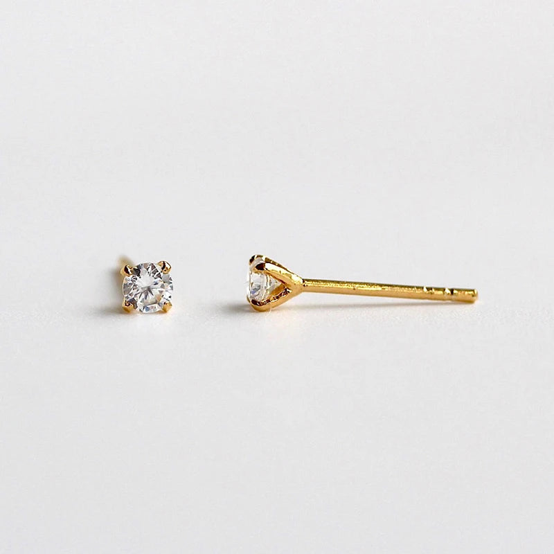 3mm Dainty Gold Studs