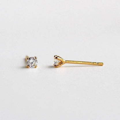 3mm Dainty Gold Studs