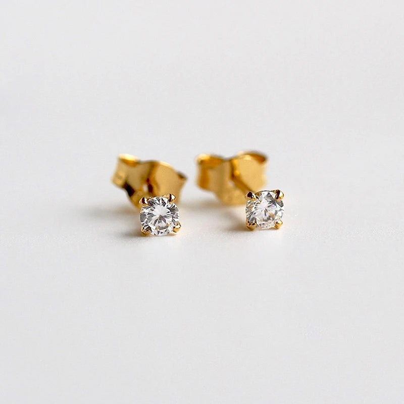 3mm Dainty Gold Studs