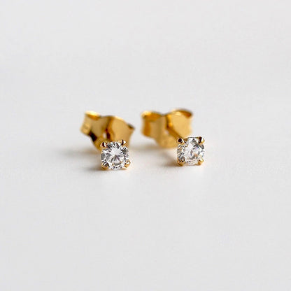 3mm Dainty Gold Studs