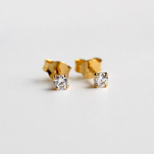 3mm Dainty Gold Studs