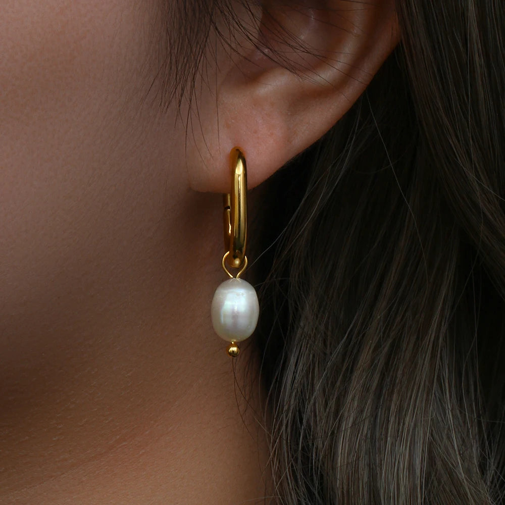 Pearl U-Drop Earrings