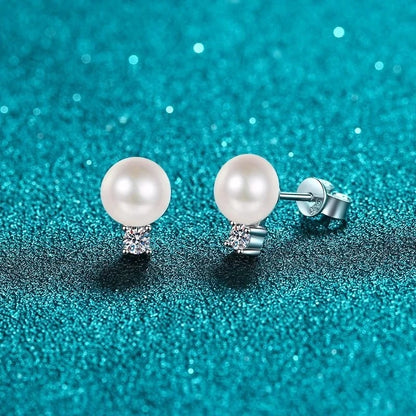Pearl Diamond Stud Earrings