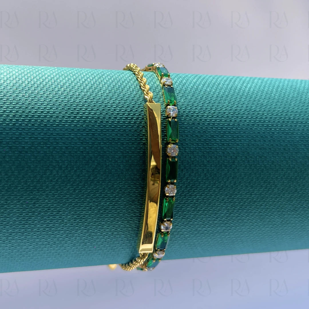 Emerald Baguette Tennis Bracelet
