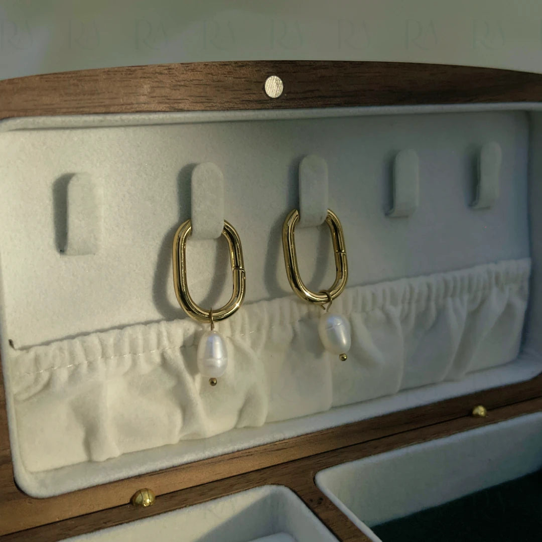 Pearl U-Drop Earrings