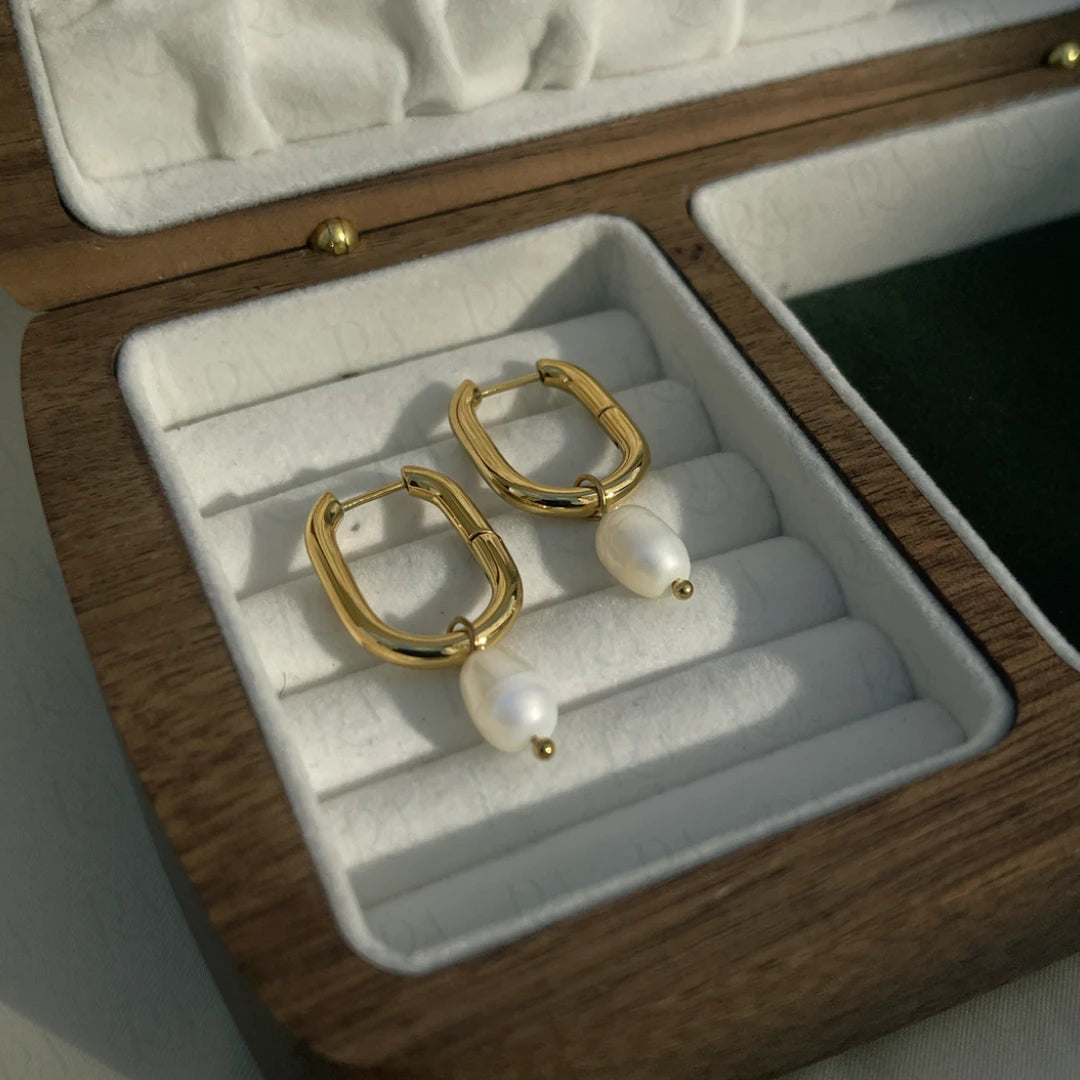Pearl U-Drop Earrings